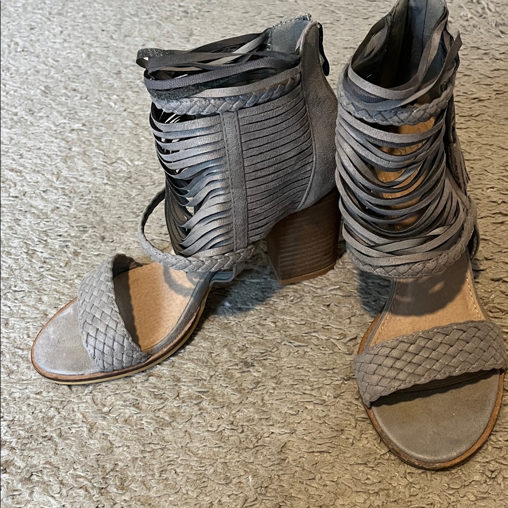 Gray Braided Women's Sandals